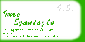 imre szaniszlo business card